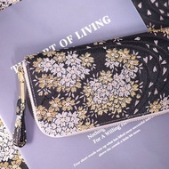 【開運錢包】西陣織金襴。流水櫻花。布長夾/錢包/皮夾