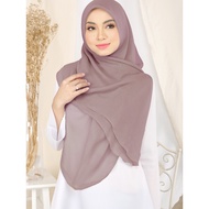 Tudung Bawal Chiffon Voile Curve Ruffle Bidang 50 Tudung Bawal Nikah, Raya, Event, Majlis
