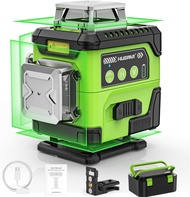 HUEPAR Laser Level 360 Self Leveling with LCD Screen 4 x 360° High Brightness Rechargeable 4D Lazer 