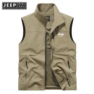 Jeep Spirit 1941 Estd Mens Casual Tank Top Solid Color Breathable Jacket Soft Mesh Lining Oversized 