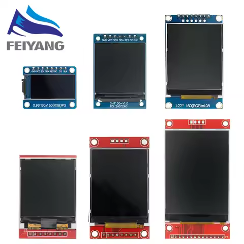 TFT Display 0.96 / 1.3 1.44 1.77 1.8 2.0 2.4 Inch IPS 7P SPI HD 65K Full Color LCD Module ST7735 Dri