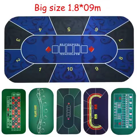 Big size 1.8*0.9m Texas Hold'em Poker Black Jack Roulette Baccarat Dice Betting Mat Rubber Gambling 