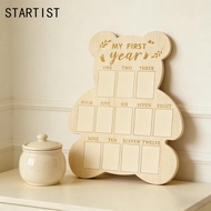 STARTIST Baby Keepsake Wooden Photo Frame 12 Monthly Milestone Board for Boy Girl Nursery Birthday M