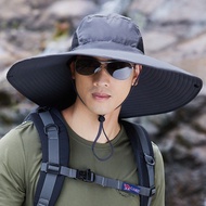 Sun Hat For Men Fisherman 15cm Large Brim Sunscreen Protection UV Fishing Mountaineer