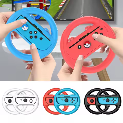 2 pcs/Lot Racing Steering Wheel for Nintendo Switch OLED Joy con Controller NS Handle Grips for Nite