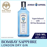Bombay Sapphire Distilled London Dry Gin 750ml / 75cl  40% ABV - Vapour Infused Spirit with Exotic B