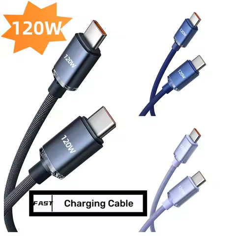 120W Type C To Type C Charging Cable PD Fast Charging Data Cord Type C To USB C Cable USB C Quick Ch
