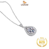 USHOW Hot Sale 5 Karat Silver Eight Hearts Eight Arrows Zircon Pendant Necklace Women