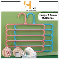 GANTUNGAN HIVE 5-Tier Hanger for Hijab, Scarf, Tie, and Belt Hanger 5-in-1 Plastic Hijab Hanger