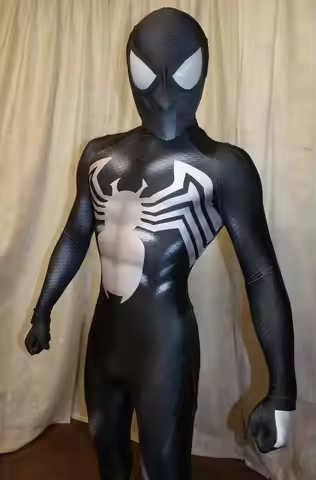 Halloween Adults Black Costume Venom Symbiote 2 Spider SuperHero Cosplay Zentai Men Male Bodysuit Ma