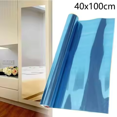 1pc Mirror Walls Sticker Rectangle Self Adhesive Wall Sticker Bathroom Decor DIY Household Decorativ