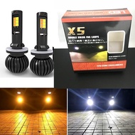 Car H11 LED Dual color Fog Light Bulbs 20W 2600LM Light X5 White/Yellow Bulb Fog Lamp H8 H16