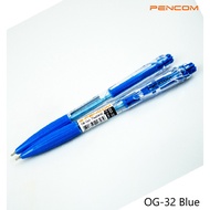 ากกาแบบกดด้ามสีน้ำเงิน ขนาดหัวปากกา  0.5 mm Pencom OG32-BL ปากกาหมึกน้ำมันแบบกด หมึกแห้งไว เขียนลื่น