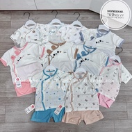 GENUINE - Avaler cross-tieshort sleeve set for newborn boys and girls from 0-9M baby girl clothes ba