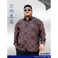 XLUNO x Laskala Batik Dhwani Black Kemeja Batik Jumbo Pria Big Size Lengan Panjang