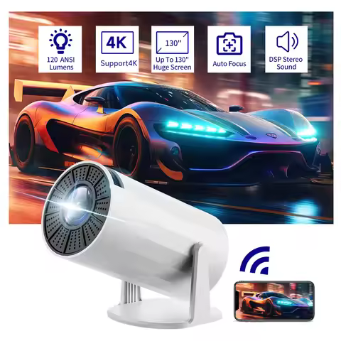 2025 projector HY300 portable projector Android 11 system, Bluetooth 5G dual-band, 4K decoding outdo