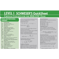 CFA Schweser's Quicksheet 2026 Level 1