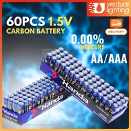 [ 60 PCS ] 1.5V AA / AAA Battery Carbon Battery Bateri Tahan Lama Torchlight Remote Control Mouse Ke