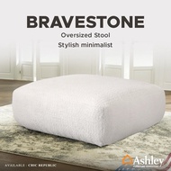 Ashley สตูล minimal สีขาว รุ่น BRAVESTONE Stool Oversized Ottoman