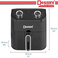 DESSINI Italy 5.2L Electric Air Fryer | Convection Oven & Toaster | Oil-Free Roaster with Timer