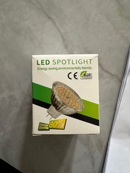 全新 MR16 LED 射燈 220v 3W 暖光 黃燈 面俓 50mm $20有4粒