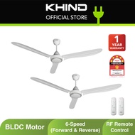 KHIND BLDC Kipas Siling Ceiling Fan (60") CF683DC (Matte White) (2 units)