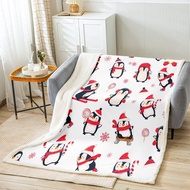 【CW】✸☊  Cartoon Sherpa Blanket Printed Day Fleece Throw for Bed Sofa Couch Kids Room