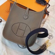 Hermes Mini Evelyne 大象灰金