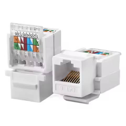 UTP Network Connector Cat5e Cat6 RJ45 Ethernet Module Tool-Less White Module Coupler Computer Socket