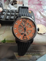 Stuhrling Original Skeleton Automatic Watch Orange Dial