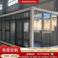White Frame Full-View Glass Facade Container Office with Transparent Design, for Creative Studio / R