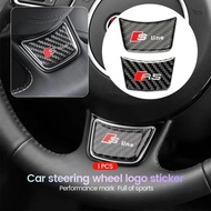 Auto Steering Wheel Sticker for Audi Sline S3 A7 A1 A5 A4 A3 B7 Q7 TTA6 Q5 B8 Q3 80 R8 A8 C7 B5 Q2 A