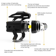 Lampu Tembak Sorot LED Laser Gun Vinyx MT27 Lasergun D2 Mobil Motor Dual CSP MT 27 Warna Putih Kunin