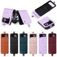 For Samsung Galaxy Z Flip 7 / Z Flip 6 / Z Flip 5 / Z Flip 4 / Z Flip 3 Phone Case Soft Leather Wall