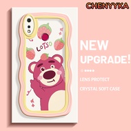 CHENYYKA Casing Ponsel untuk Realme 3 Pro C2 C2s 3i Casing Lotso stroberi beruang berwarna-warni Kesing bergelombang wadah HP guncangan penutup silikon Case