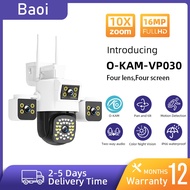 BOAI 4 lenses 4 screens cctv 16MP 4K CCTV WIFI wireless connection outdoor waterproof security CCTV