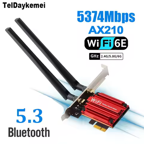 5374Mbps Bluetooth 5.3 WIFI 6E PCIE Adapter AX210 Tri Band Wireless WifI 6 Network Card Windows 11 W
