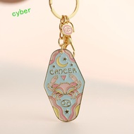 CYBERLINX 12 Constellation Keychain, Capricorn Lion Constellation Metal Pendant, Fashion Letters Tau