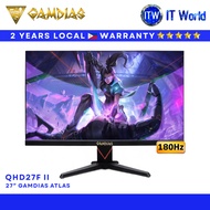 GAMDIAS Atlas QHD27F II 27" 180Hz / 2560x1440 2K QHD / Gaming Monitor 0.5ms IPS (QHD27F II) | itw