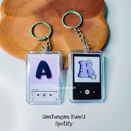 GANTUNGAN Spotify Keychain Viral Acrylic Initial Letter Keychain/