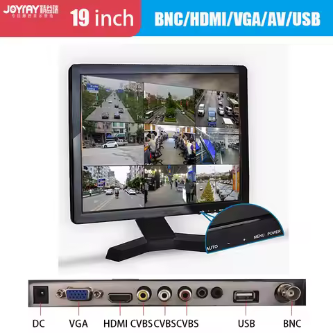 19 Inch TFT LCD Security CCTV Monitor 1280x1024 5:4 Resolution Color Display Screen Support HDMI/VGA