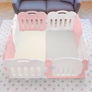 Caraz - Caraz 7+1 Kibel 寶寶屋圍欄地墊套裝 (附有面板固定扣) - 粉紅色 + 白色