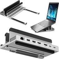 AceProAV 7 Port USB-C 14” Laptop Stand with Dual Display Docking Station, Tablet Holder Hub, Vertica