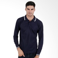 KAOS KERAH / Kaos Polos Fashion Kaos kerah Pria Polos Lengan Panjang Biru Dongker/Navy-Padiko