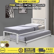[UNIK] Tyne Single Metal Bed Frame with Pull Out | Katil Bujang Besi (5 Years Warranty Bed Base)