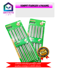 HATAYASHOP - SUMPIT STAINLESS KOREA ANTI KARAT 5 PASANG BERKUALITAS/ SUMPIT STAINLESS STEEL/SUMPIT P