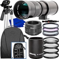 Ultimaxx 420-800mm f/8.3-16 Super HD Manual Telephoto Zoom T-Mount Lens + 2X Converter Essential Bun