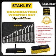STANLEY COMBINATION WRENCH Set 8-32mm Common Ring Spanner Spana Set Combination Spanner Wrench Set