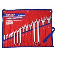 NKTOP C/SPANNER SET 8-32MM/C.STEEL/14 PC Dual Head Spanner Tighten Loosen Nuts Bolts Industrial Repa
