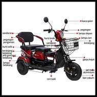 EBUY Sepeda roda tiga listrik/Sepeda listrik/Sepeda motor roda